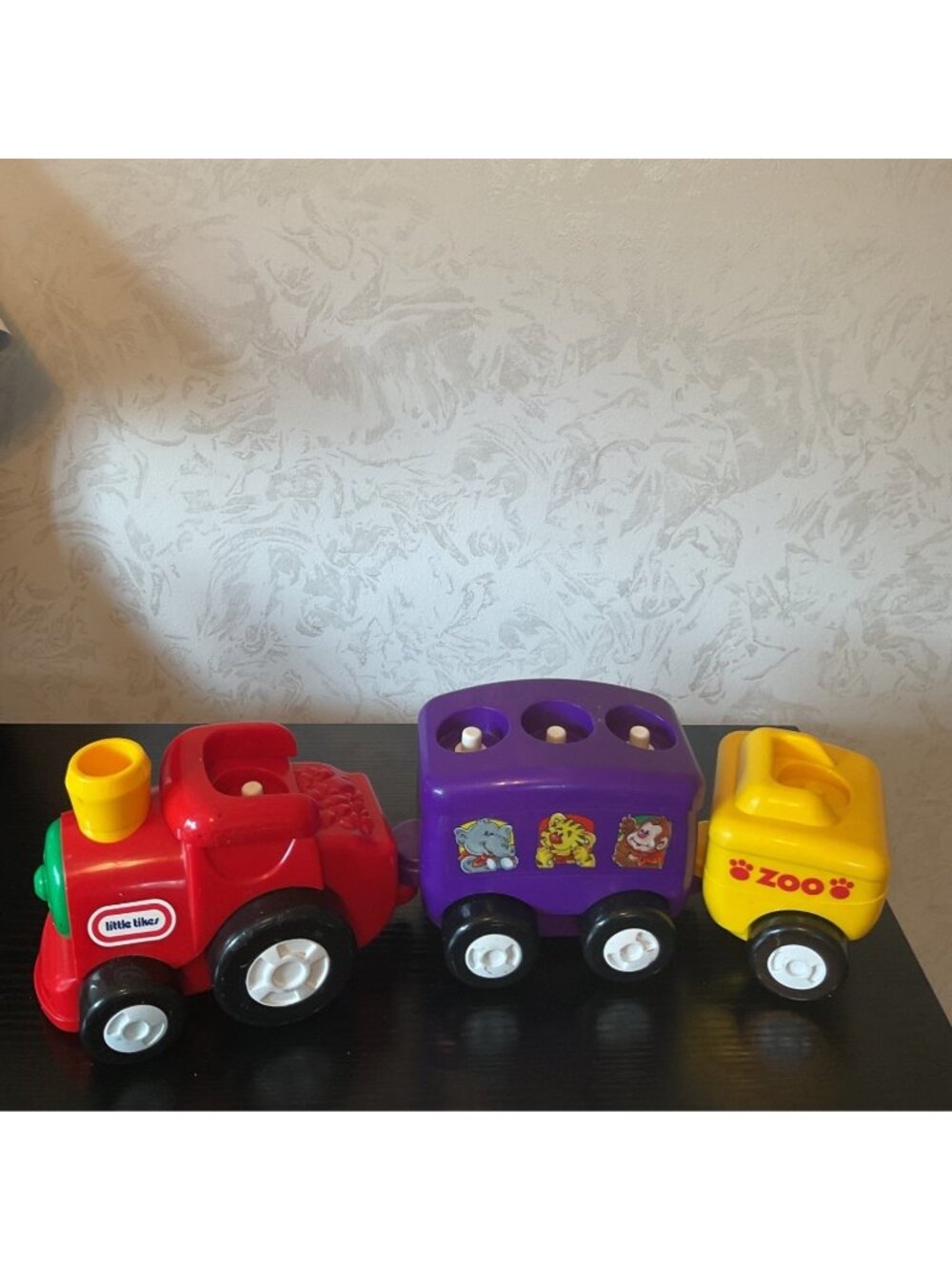 Vtg Y2K Little Tikes Choo Choo Zoo Toy Train Red Purple Yellow